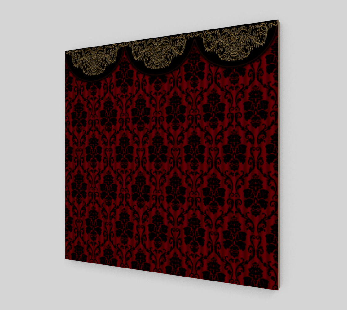 Elegant Black And Red Damask Antique Vintage Victorian Lace preview #2