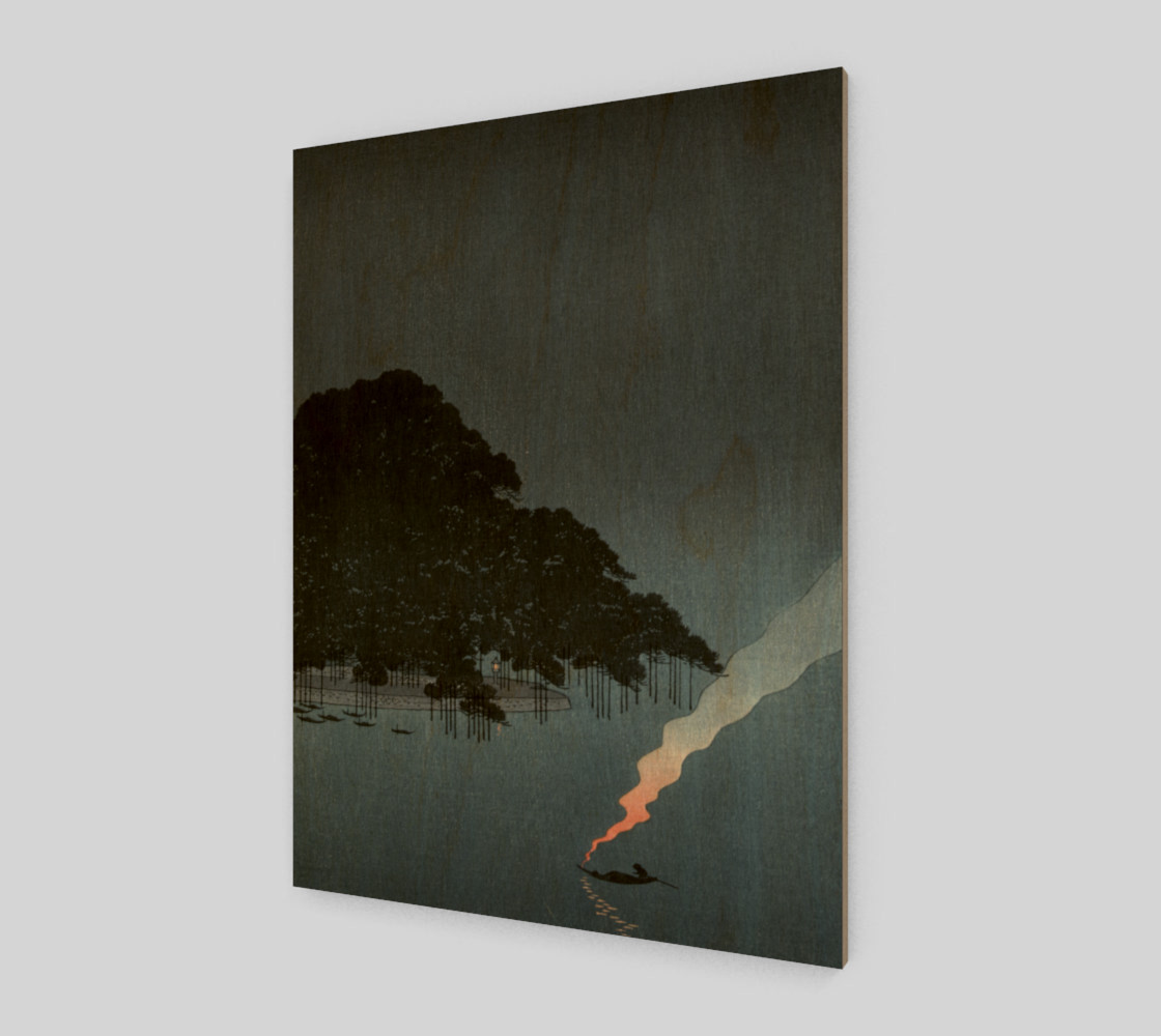 Japanese Print - Karasaki pines at night preview #1