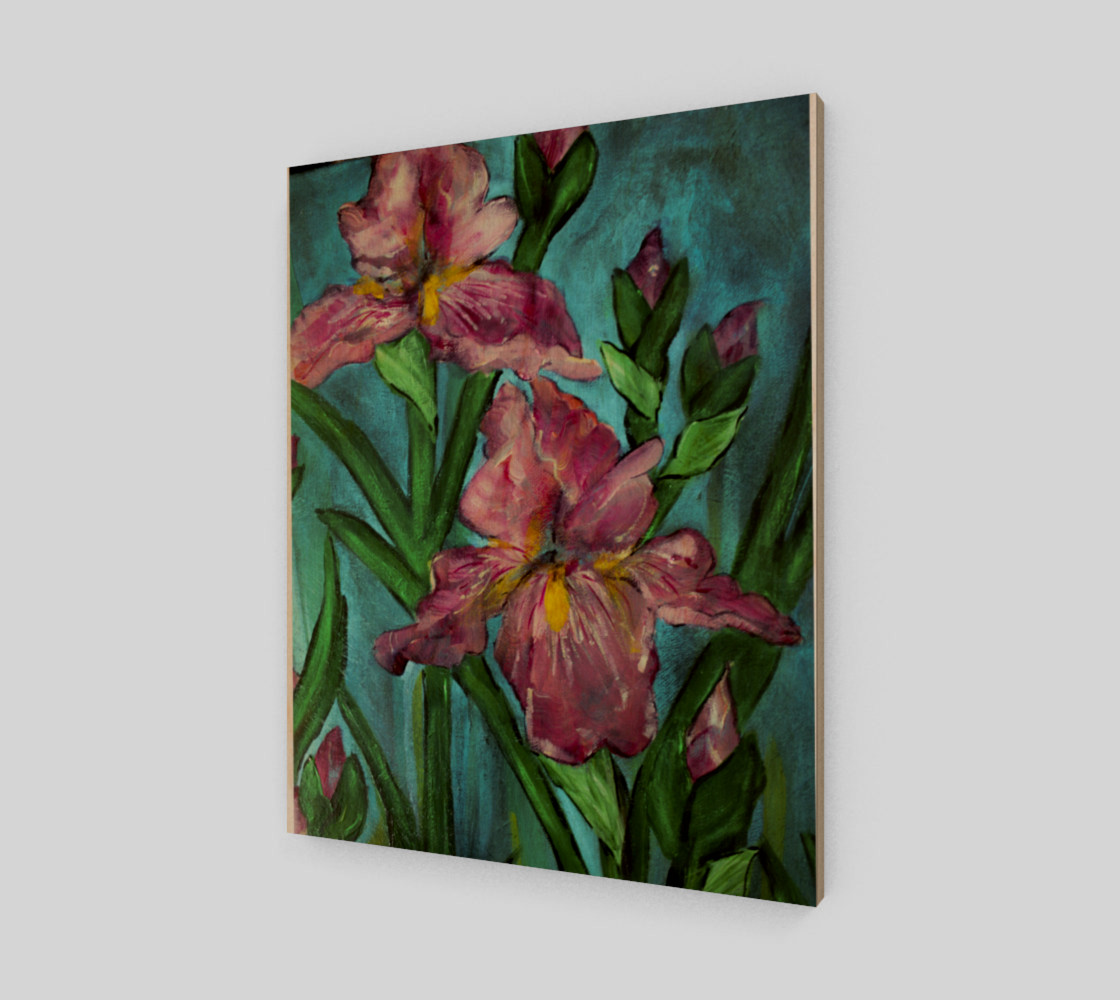 Floral Pink Irises 16 x 20 preview #1