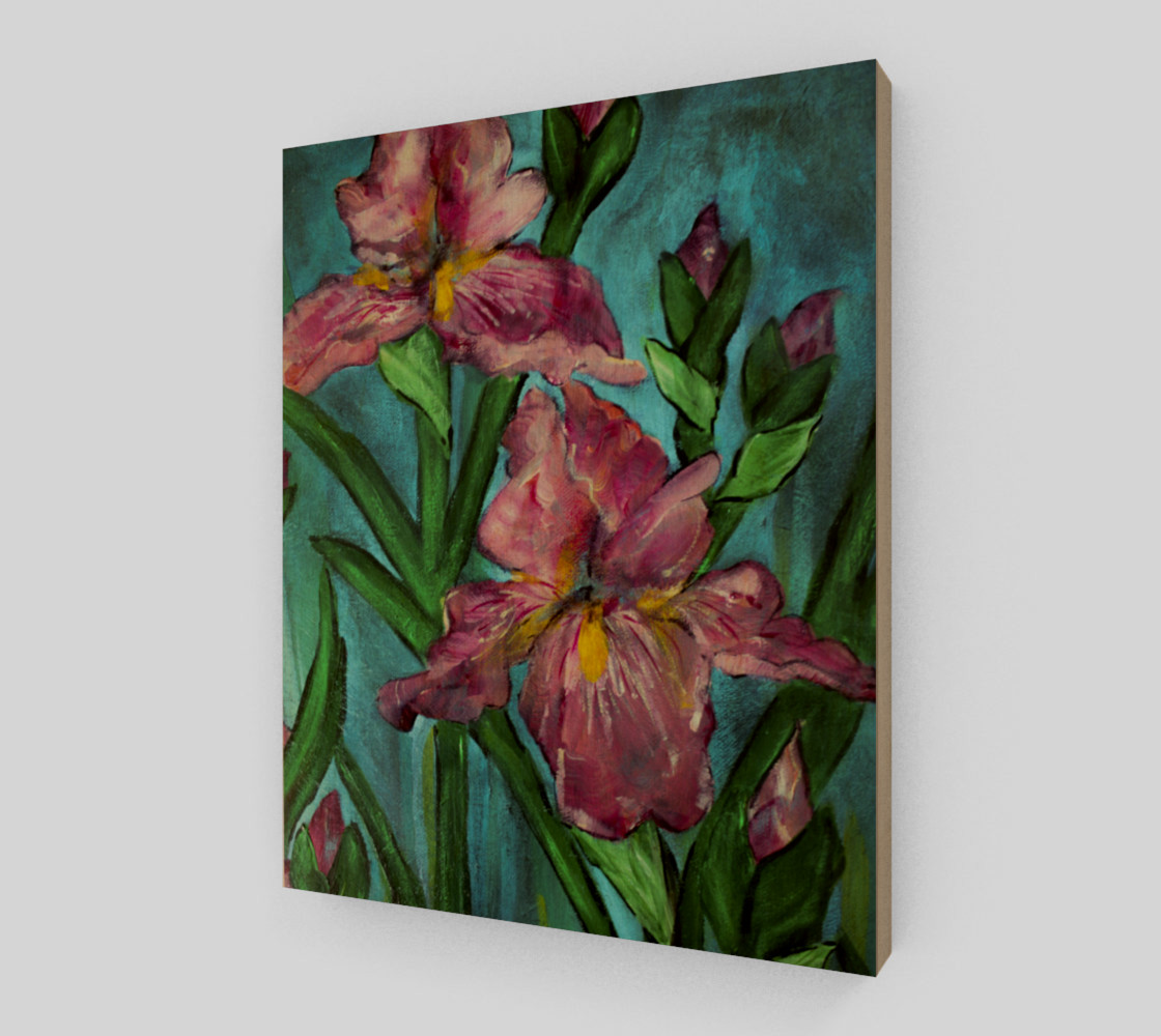 Floral Pink Irises 8 x 10 3D preview