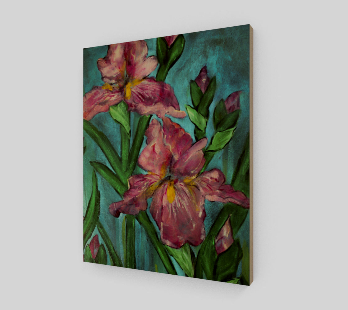 Floral Pink Irises 11 x 14 3D preview
