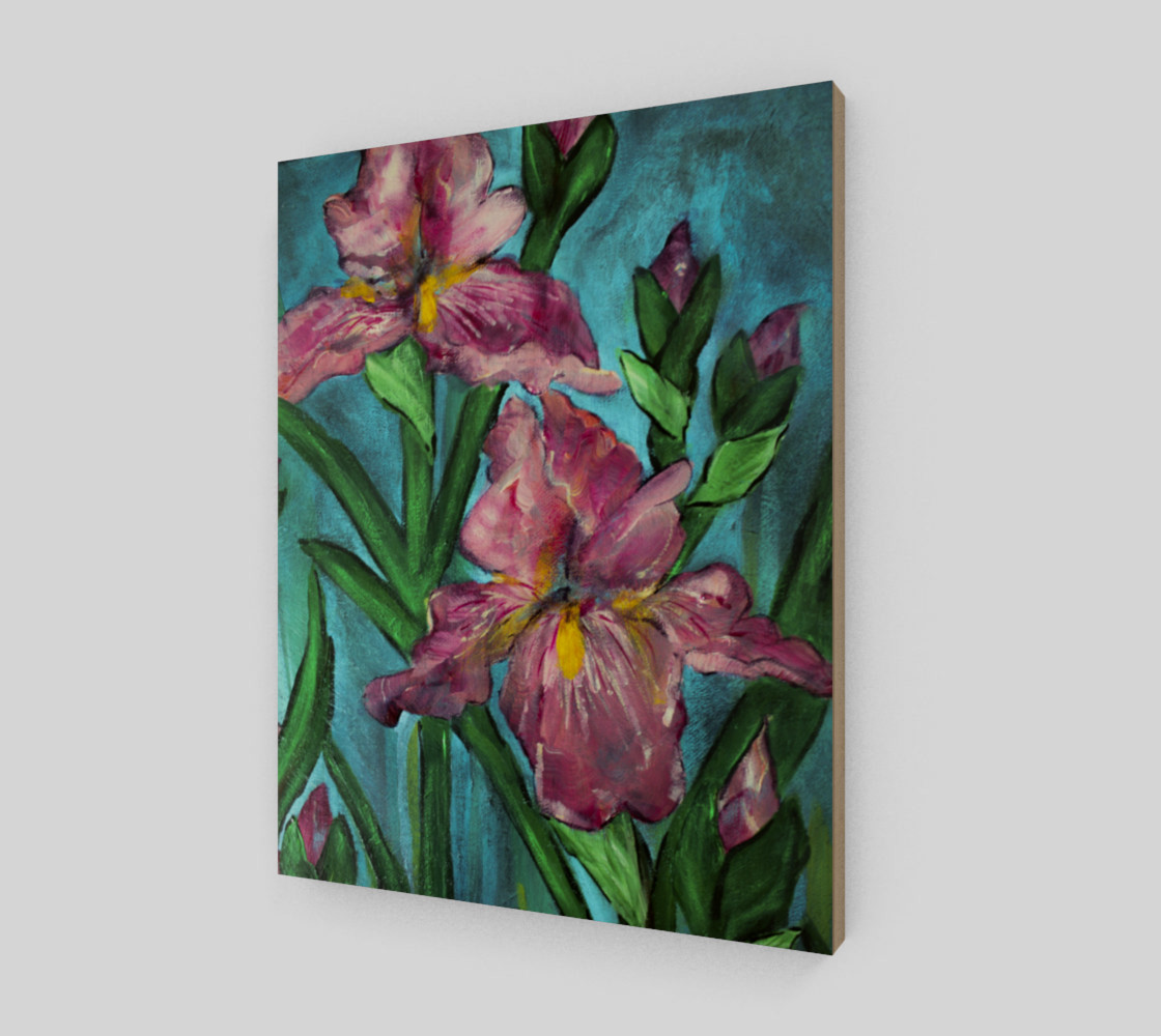 Floral Pink Irises 11 x 14 preview #2