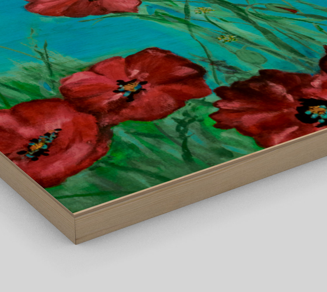 Big Red Floral Poppies 20 x 16 preview #3
