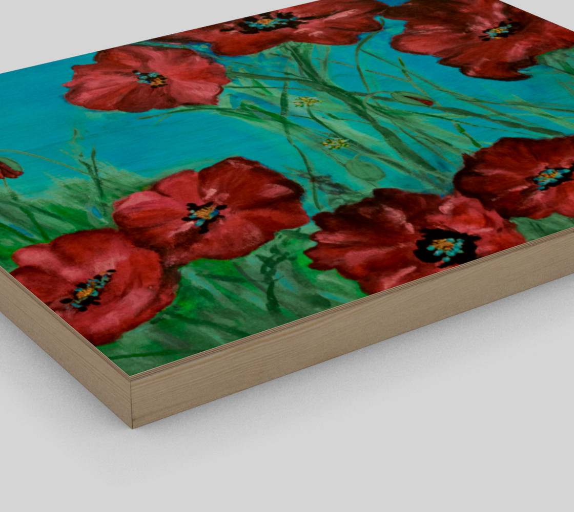 Big Red Floral Poppies 14 x 11 thumbnail #4