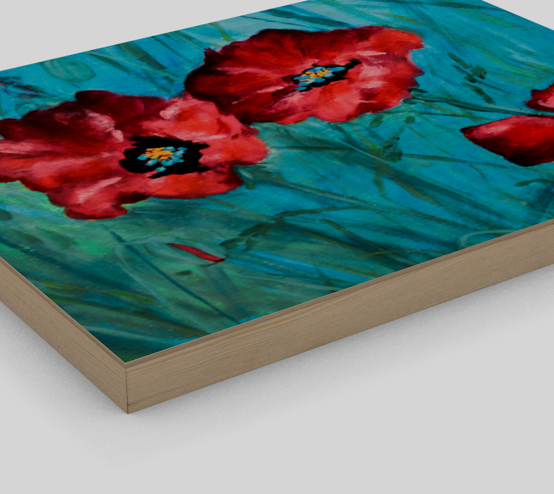Red Poppies Detail 14 x 11 preview #3