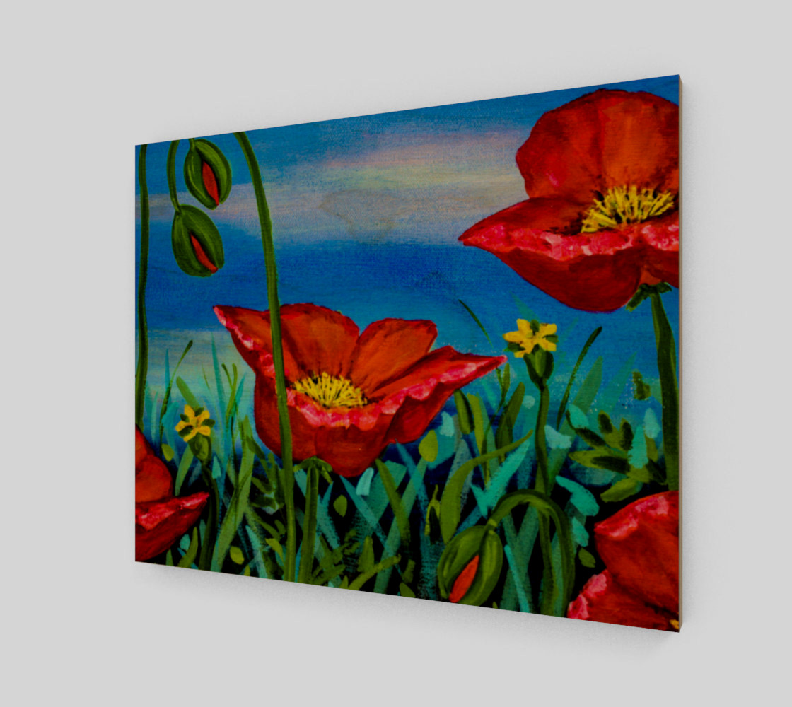 Red Poppies 20 x 16 3D preview