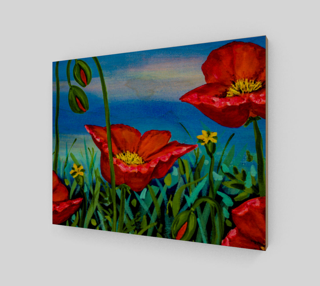 Red Poppies 14 x 11 3D preview