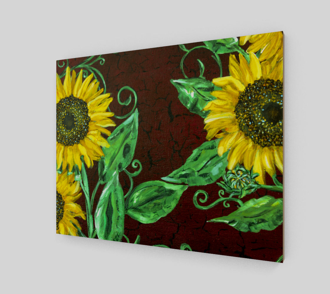 Sunflowers with Crackle 20 x 16 preview #2