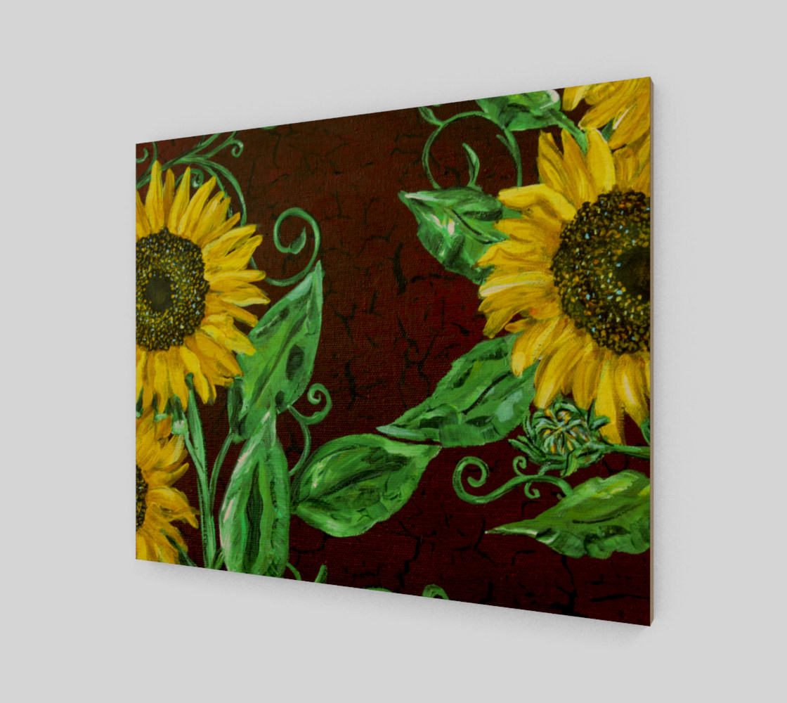 Sunflowers with Crackle 24 x 20 preview #1