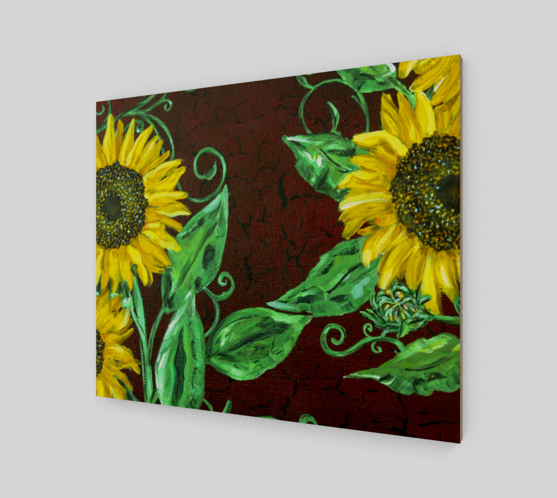 Sunflowers with Crackle 24 x 20 thumbnail #3
