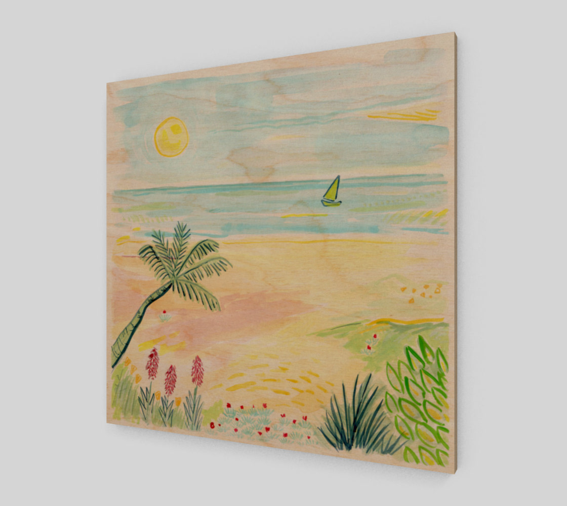 Aperçu de Beach Day Watercolor Fine Art Print #1
