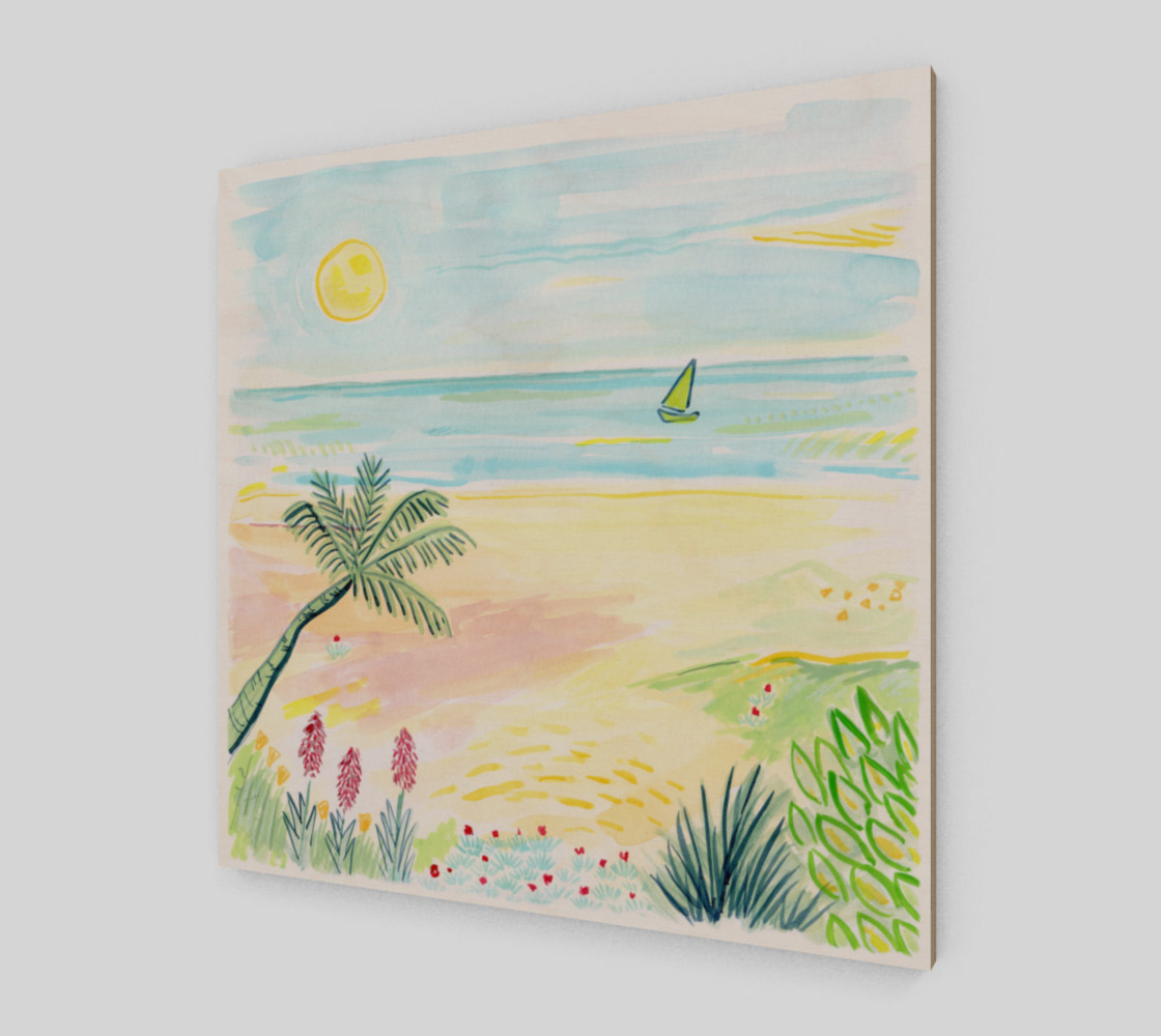 Aperçu de Beach Day Watercolor Fine Art Print #2