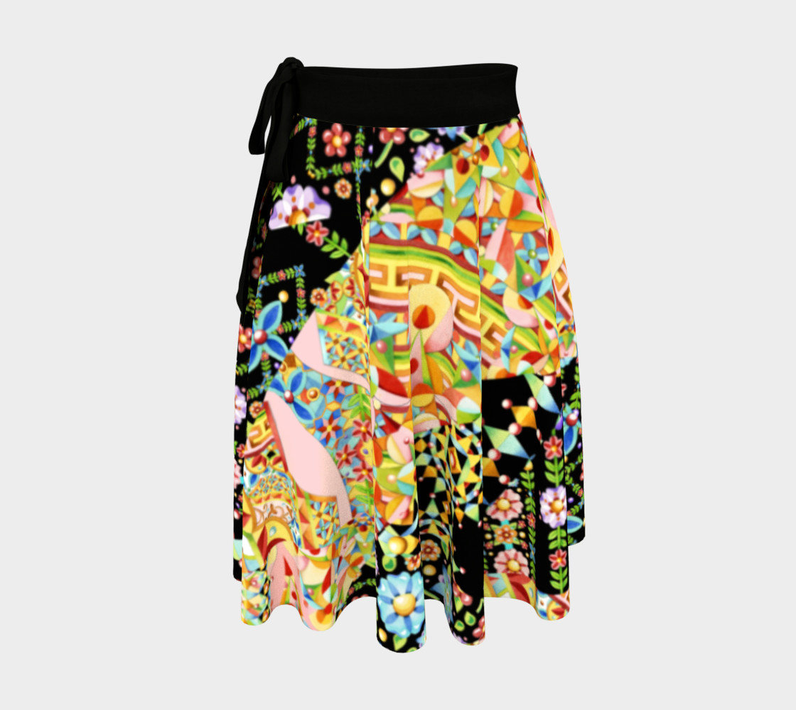 Crazy Patchwork Swirl Circle Skirt 3D preview