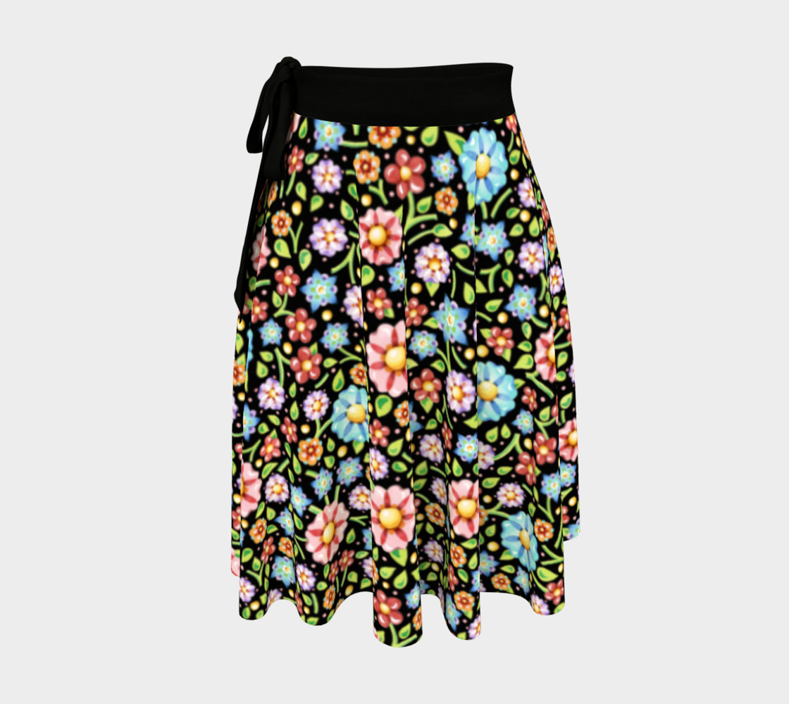 Aperçu de Confetti Flowers Wrap Skirt #1