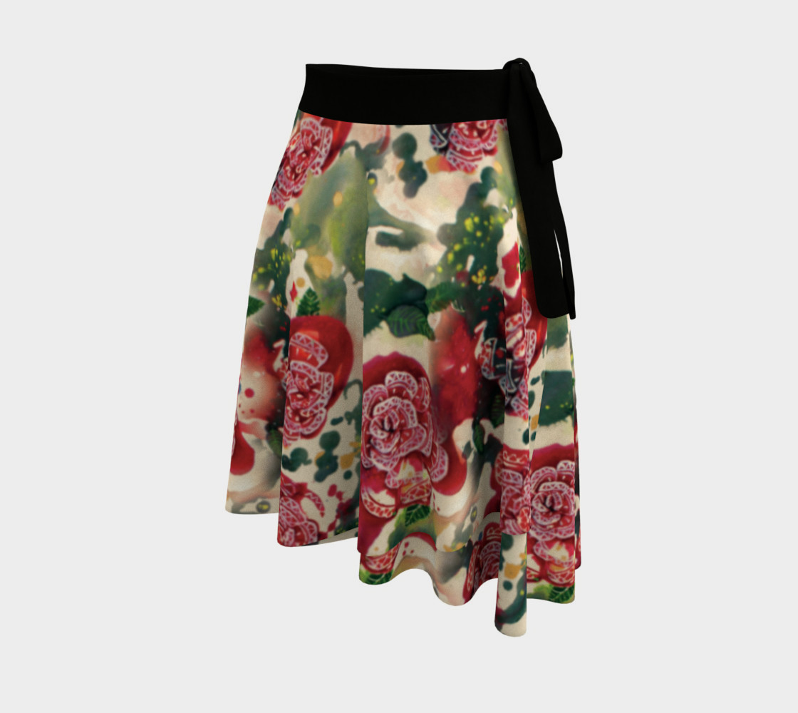 Aperçu de Old Red Rose Wrap Skirt #2