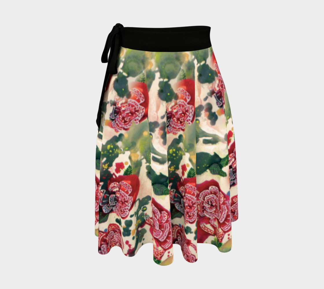 Aperçu de Old Red Rose Wrap Skirt #1