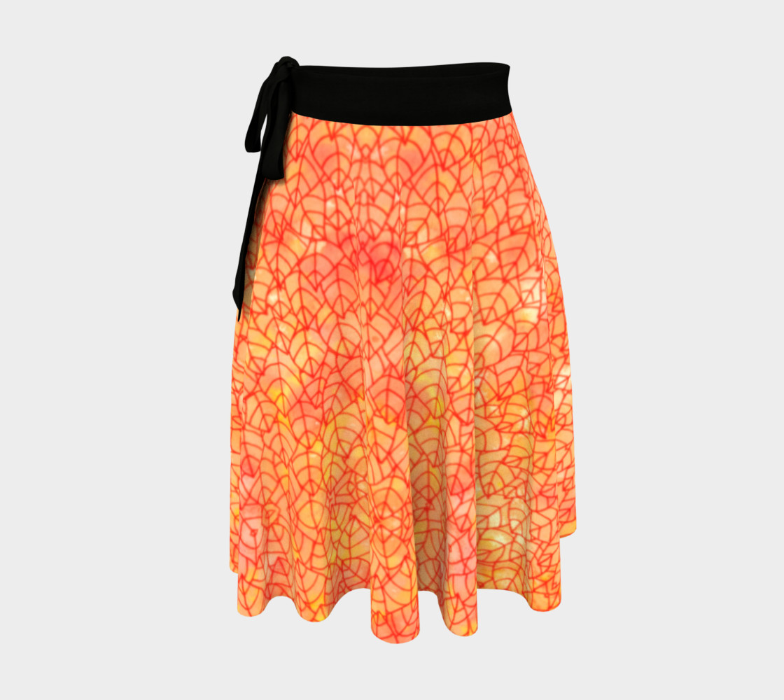 Aperçu 3D de Autumn foliage watercolor Wrap Skirt