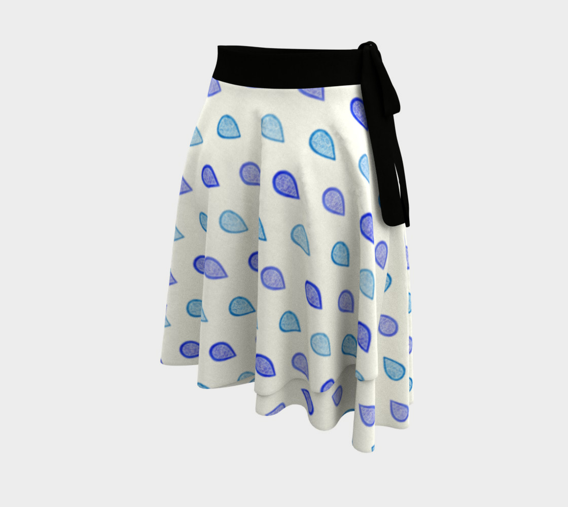 Blue raindrops Wrap Skirt Miniature #3