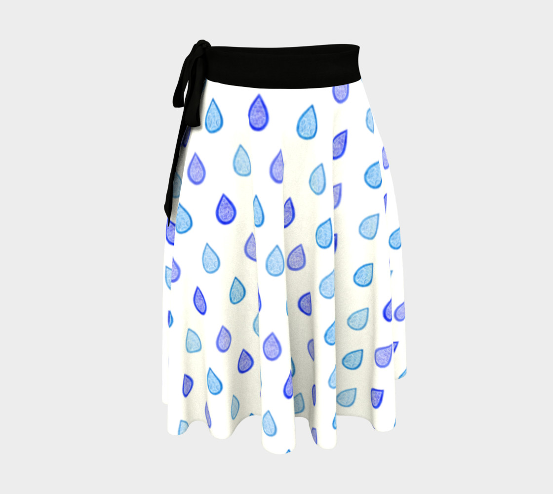Blue raindrops Wrap Skirt Miniature #2