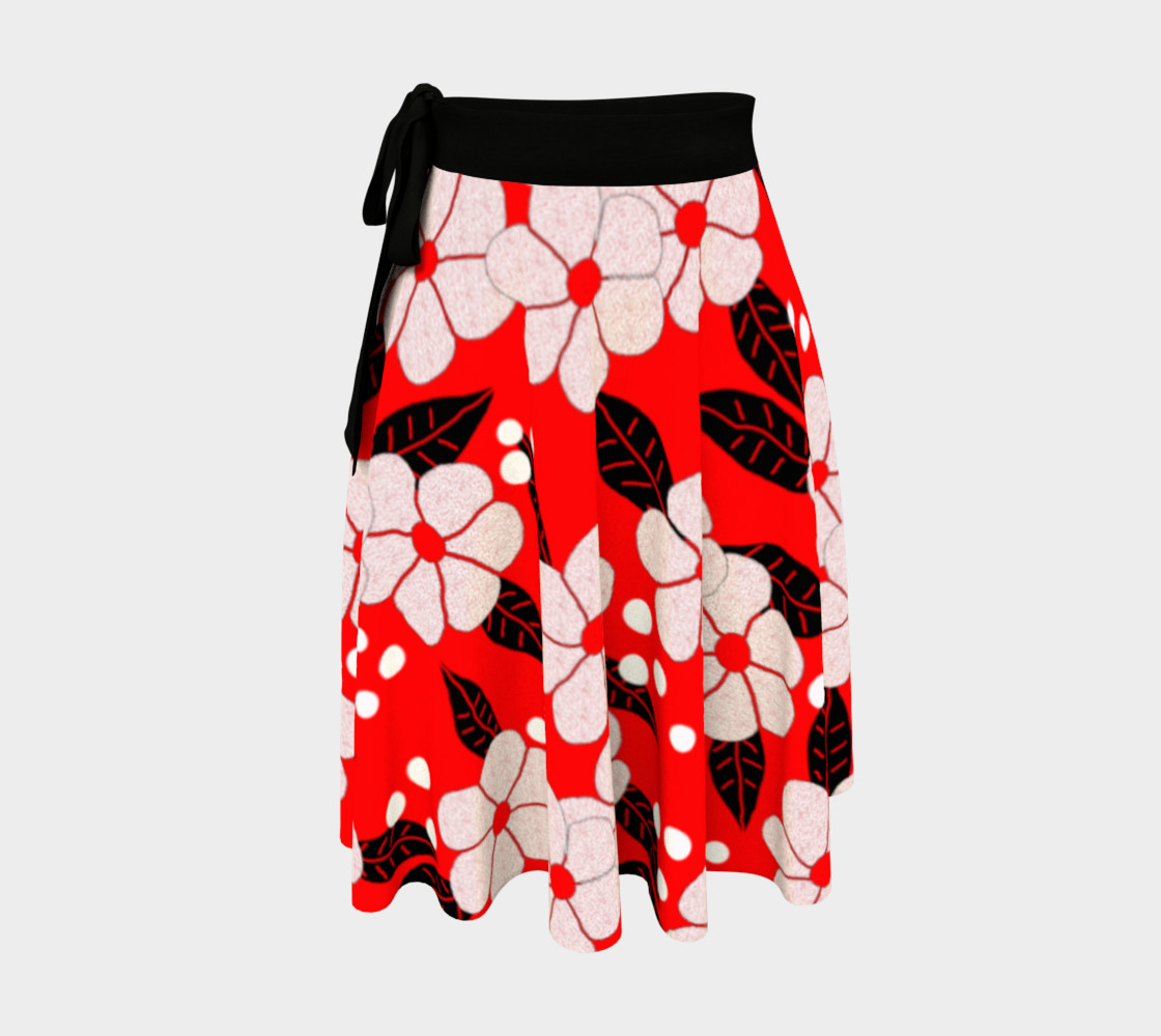 red polka dot wrap skirt