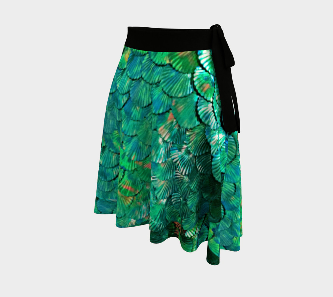 Green Mermaid Scale Wrap Skirt  thumbnail #3