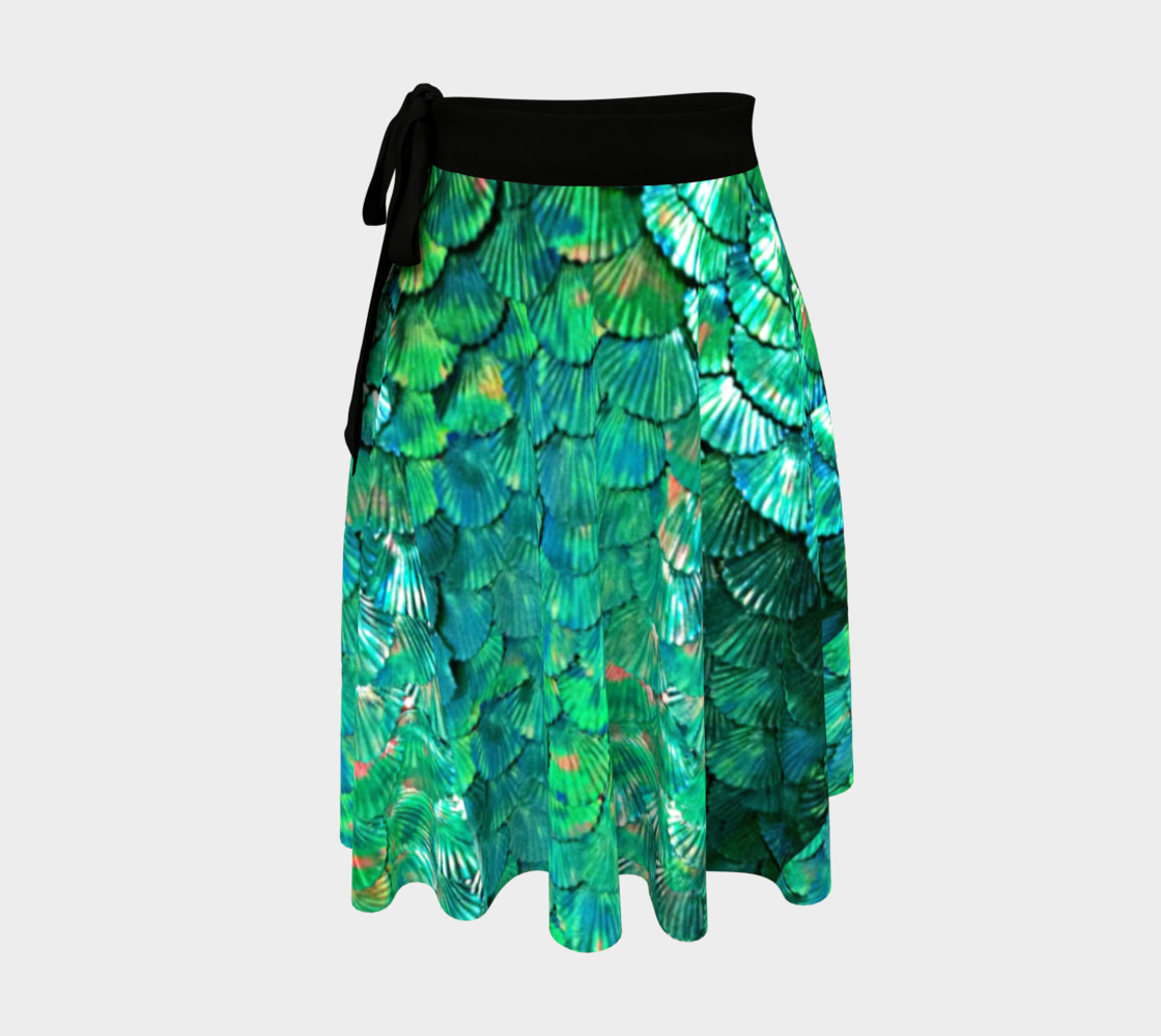 Green Mermaid Scale Wrap Skirt  thumbnail #2