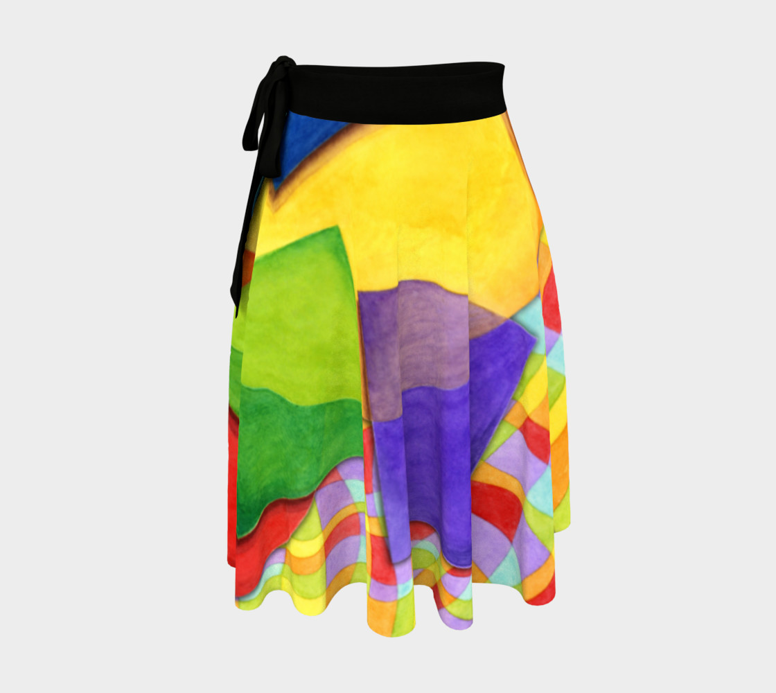 Groovy Rainbow Geometric Circle Skirt preview #1