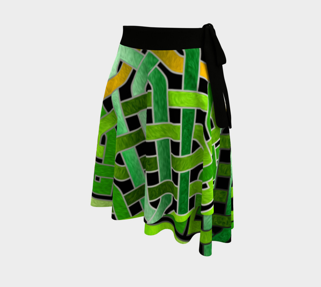 Aperçu de Green Celtic Knot Square Wrap Skirt #2