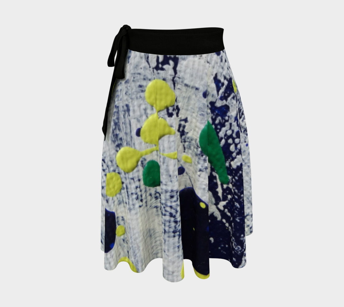 Yellow Green Wrap Skirt 3D preview