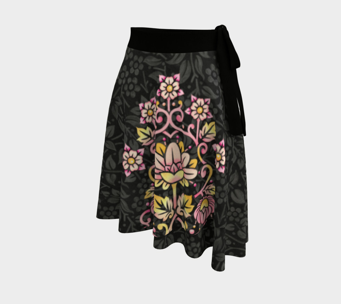Aperçu de Rose Damask Circle Skirt #2