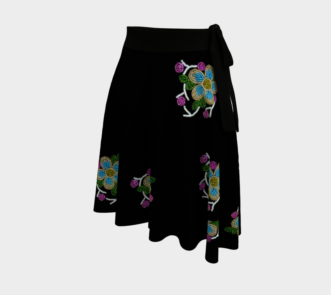 Ojibwe Beaded Floral Wrap Skirt - Authentic Beadwork Design preview #2