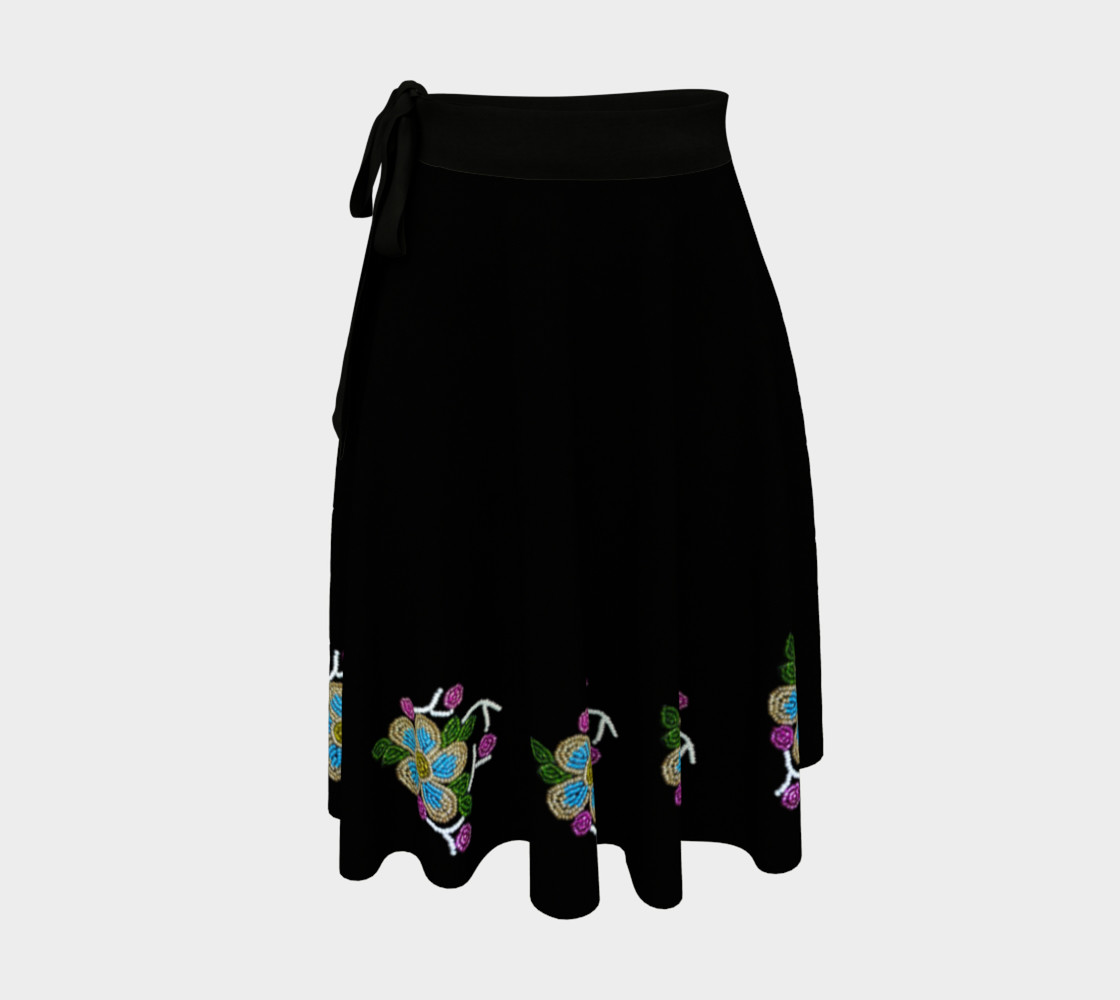 Ojibwe Beaded Floral Wrap Skirt - Authentic Beadwork Design preview #1