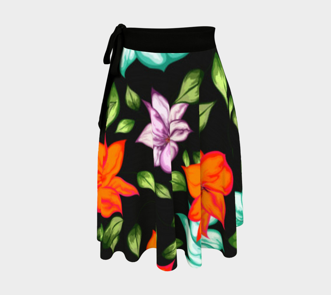 Bright Colorful Floral Skirt preview #1