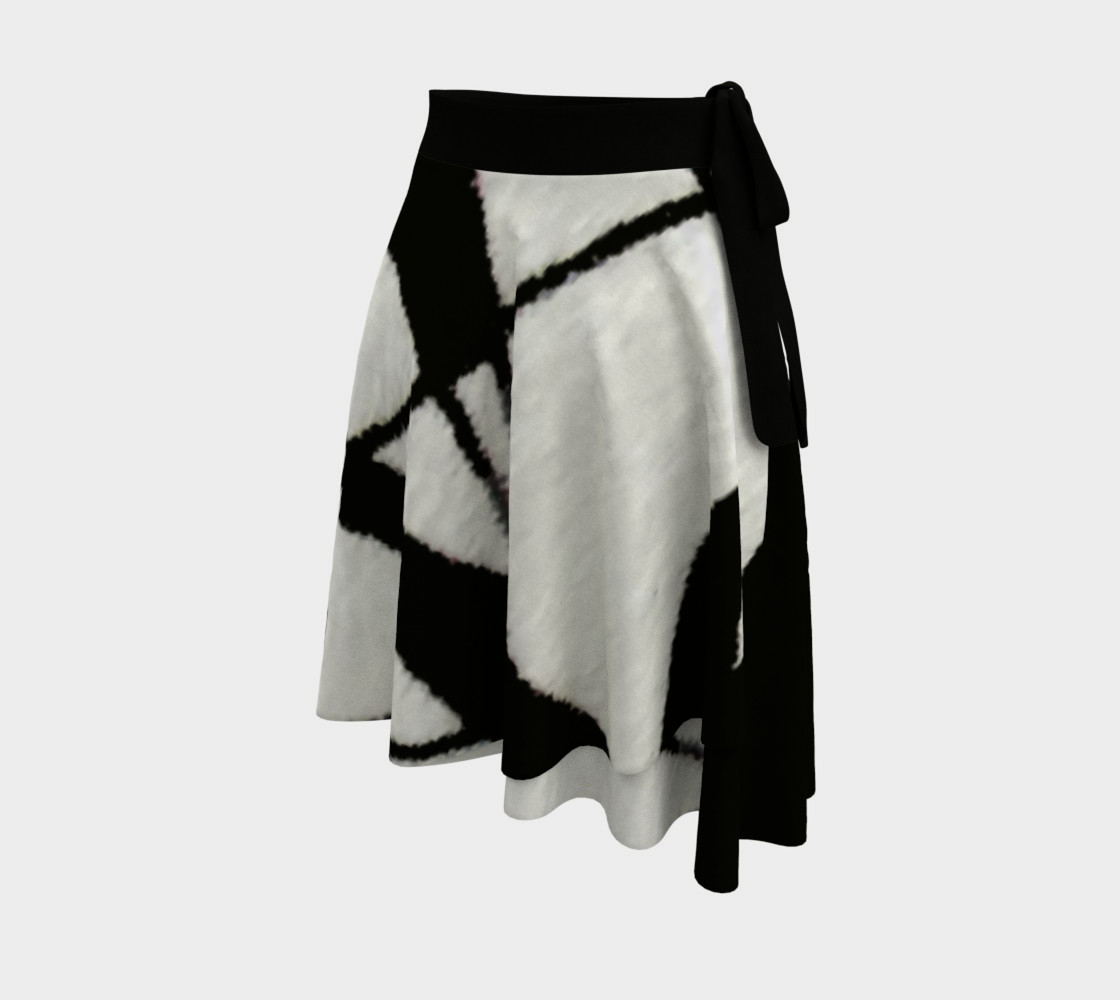 Aperçu de Jupe drapée-Griffe Noir et blanc-micheline-plante #2