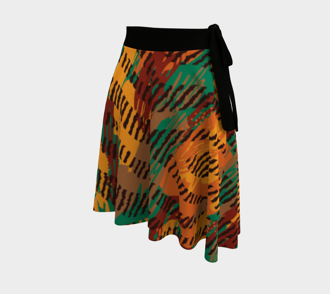 Abstract Animal Stripes Wrap Skirt preview #2