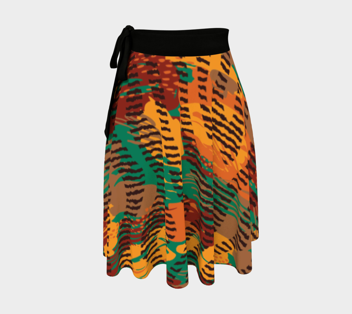 Abstract Animal Stripes Wrap Skirt preview #1