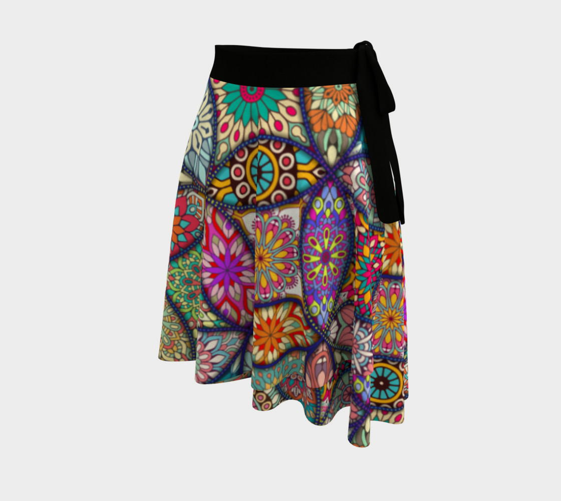 Vibrant Mandalas Wrap Skirt preview #2