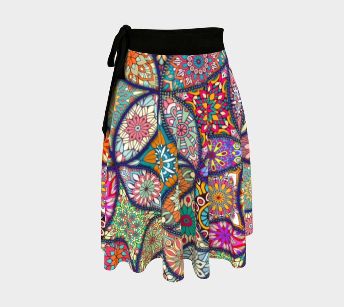 Vibrant Mandalas Wrap Skirt preview #1