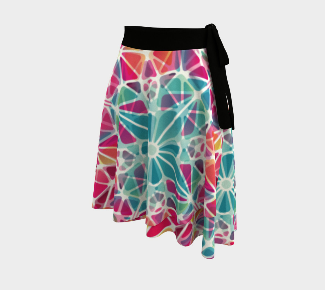 Aperçu de Pink and Blue Kaleidoscope Wrap Skirt #2