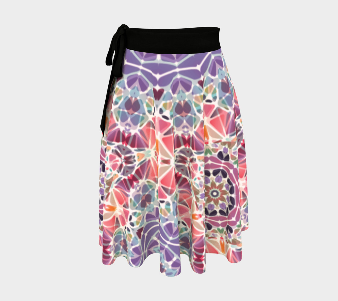 Purple and Pink Kaleidoscope Wrap Skirt preview #1
