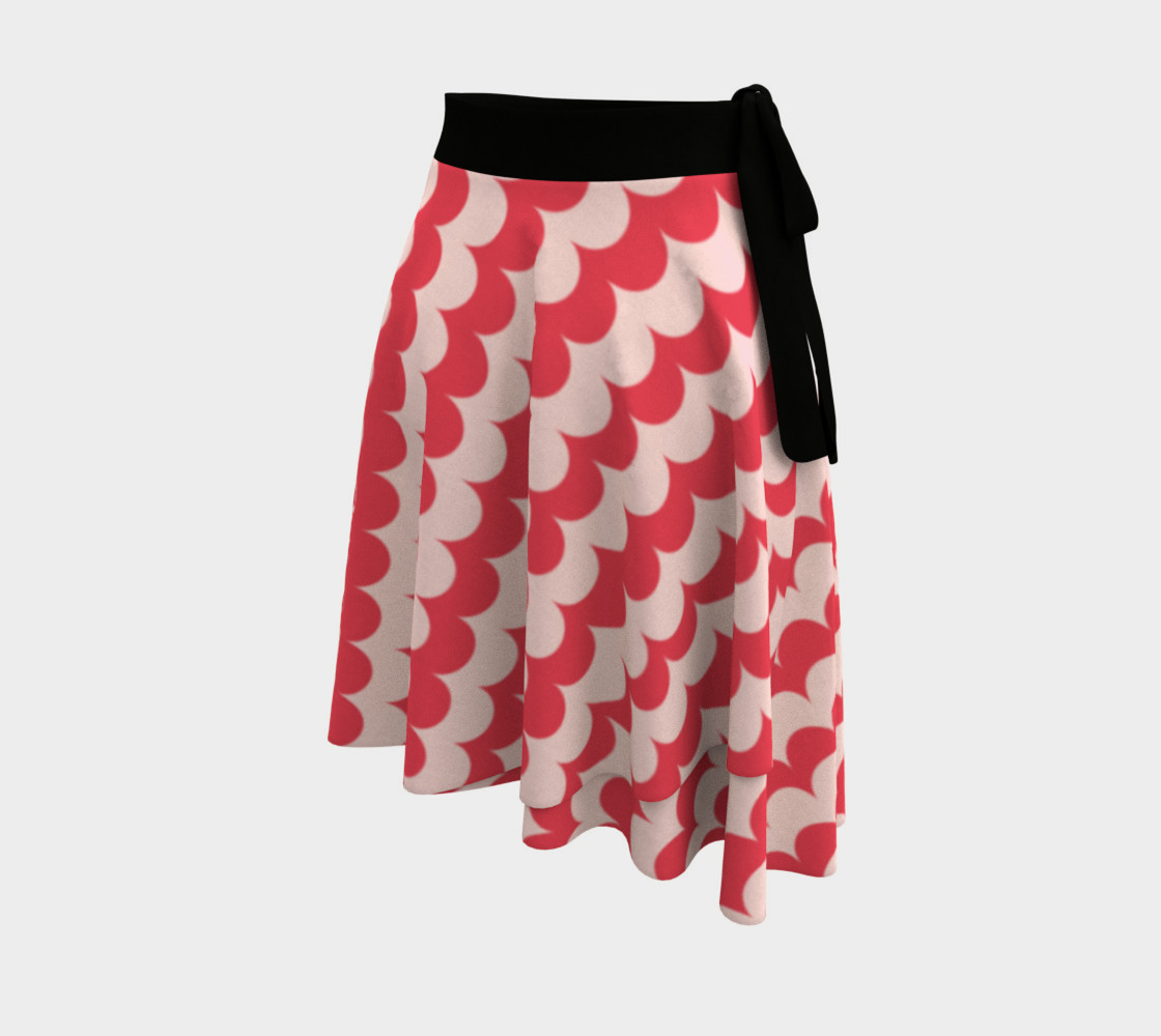 Aperçu de Pink Scallop Print Wrap Skirt #2