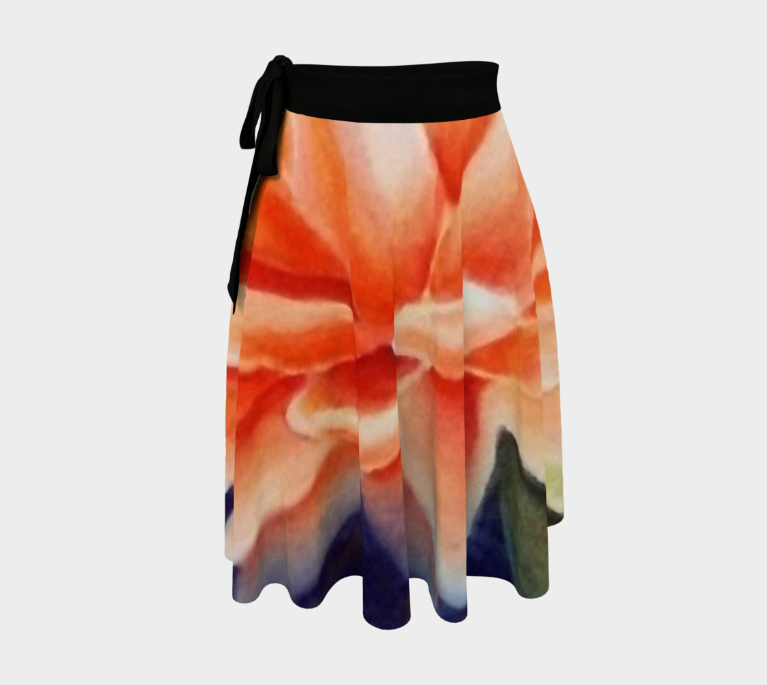 Orange Waterlily Wrap Skirt preview #1