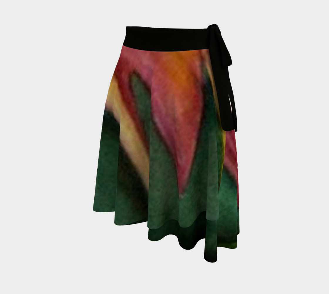 Red Orange Tulip Wrap Skirt preview #2
