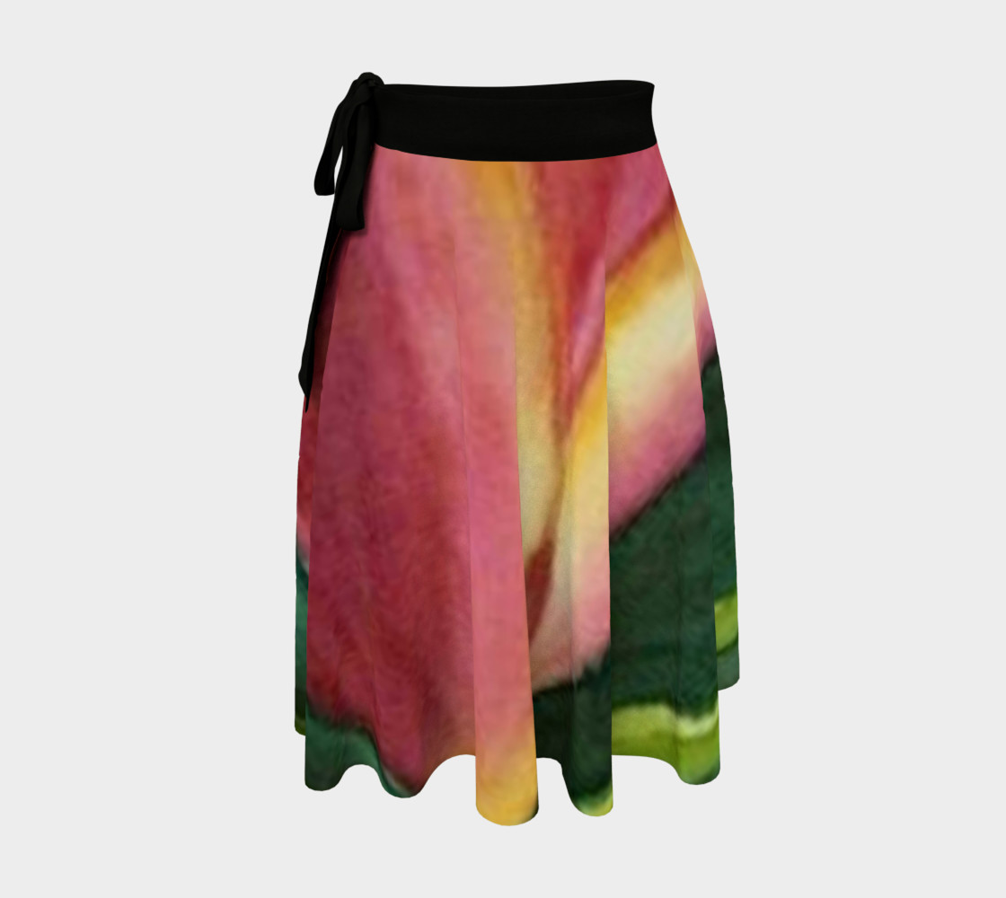Red Orange Tulip Wrap Skirt preview #1
