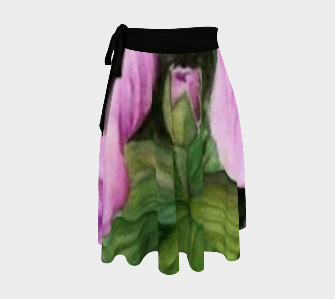 Pink Tropical Orchid Wrap Skirt preview #1