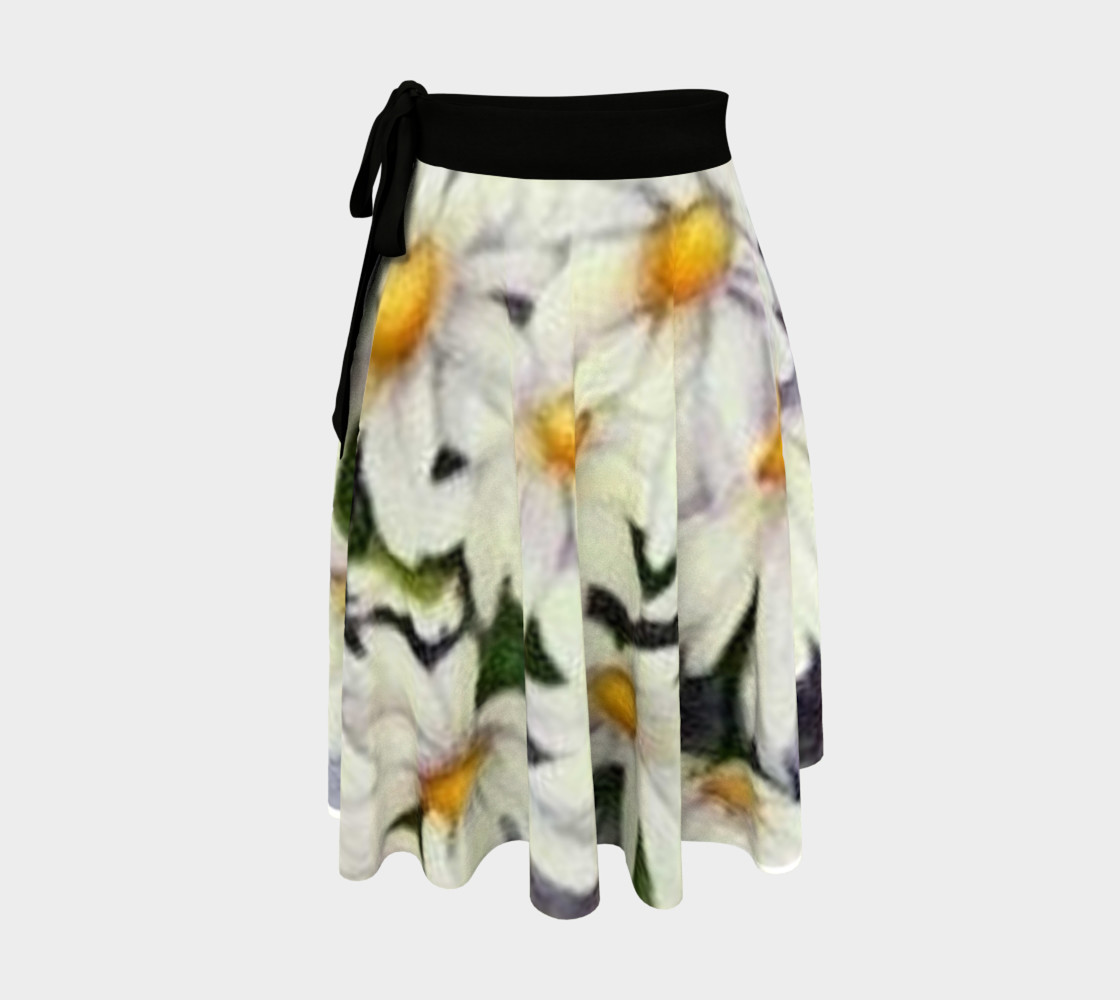 White Daisy Bouquet Wrap Skirt preview #1