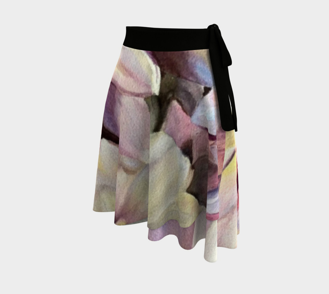 Purple Yellow Dahlia Wrap Skirt preview #2