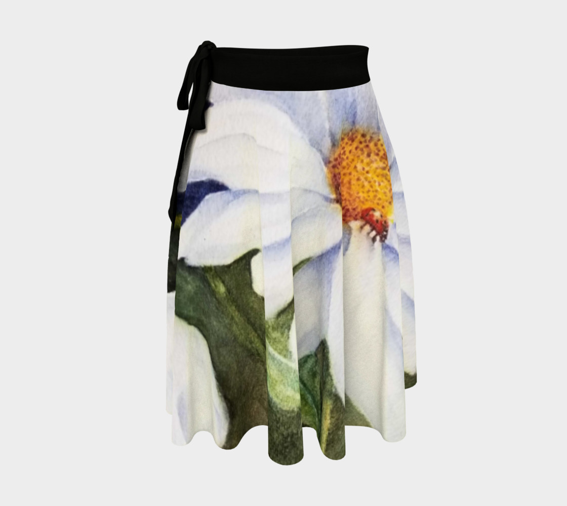 White Daisy Lady Bug Wrap Skirt preview #1