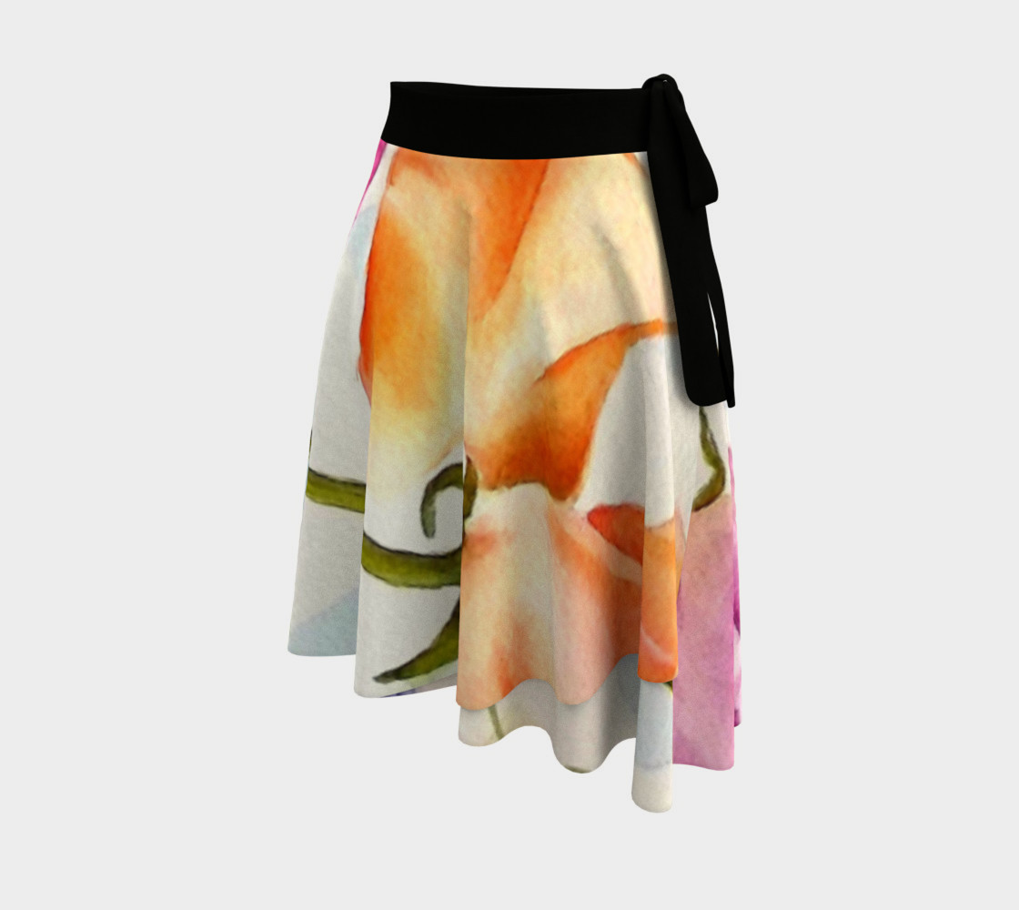 Colorful Sweet Peas Wrap Skirt preview #2