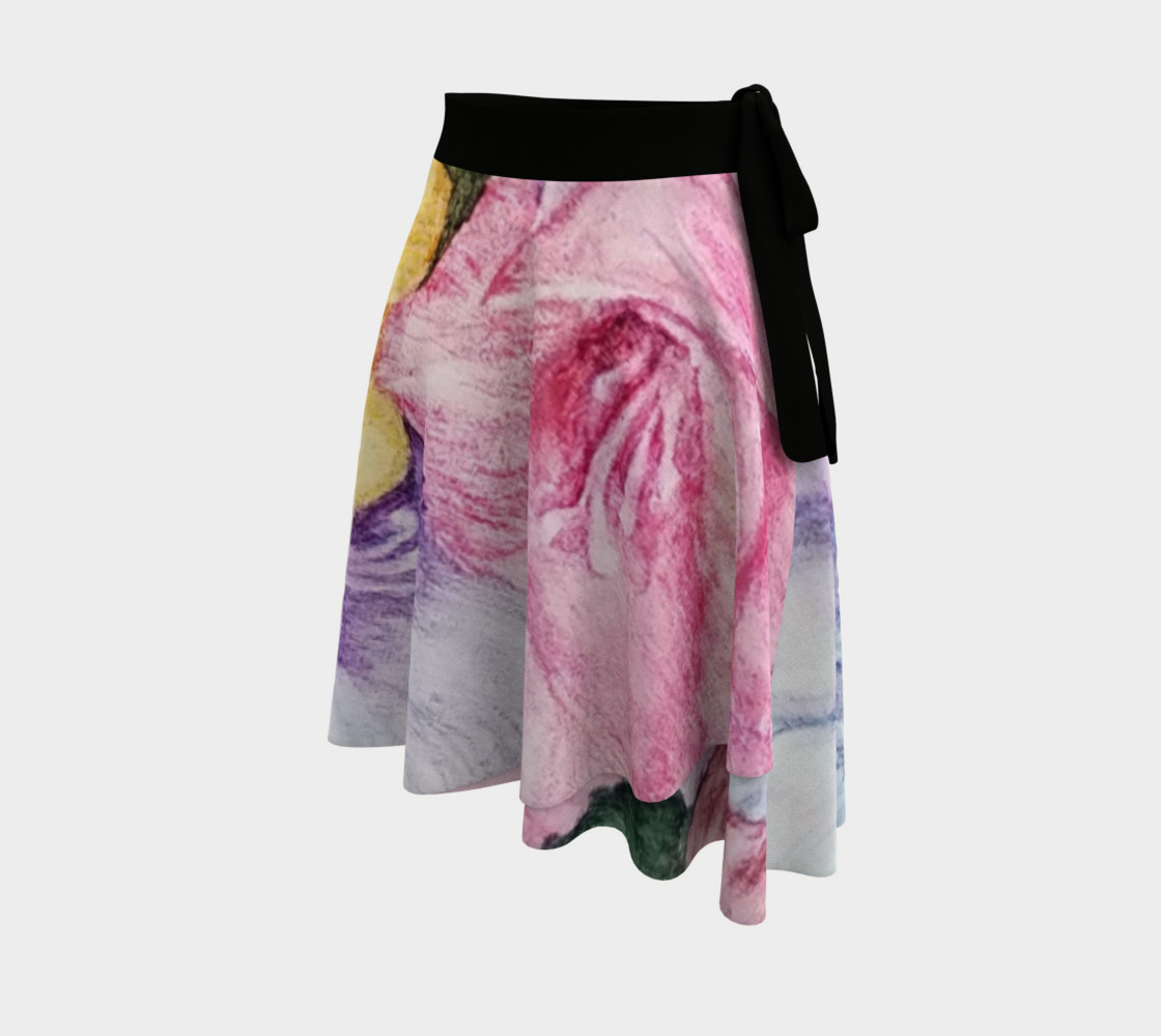 Colorful Gladiolas Wrap Skirt preview #2